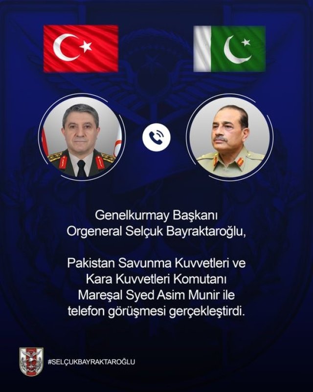 Genelkurmay Başkanı Bayraktaroğlu Pakistan Komutanı Mareşal Munir ile Görüştü