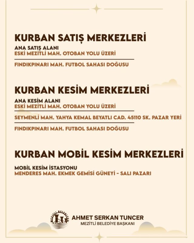 Mezitli'de Kurban Kesim Ve Satış Noktaları Belirlendi