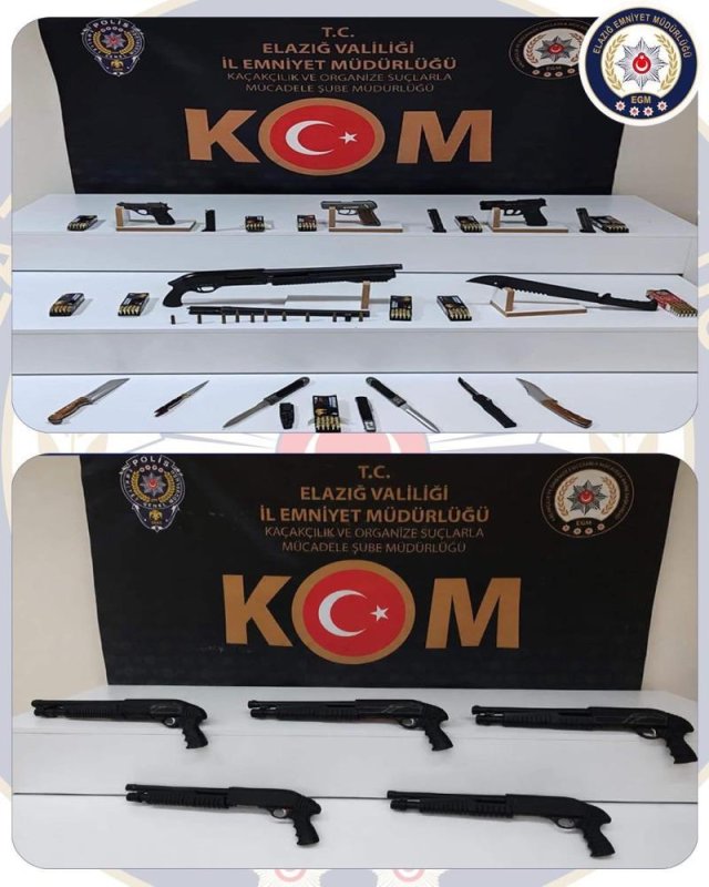 Elazığ’da 9 Adet Ruhsatsız Silah Ele Geçirildi
