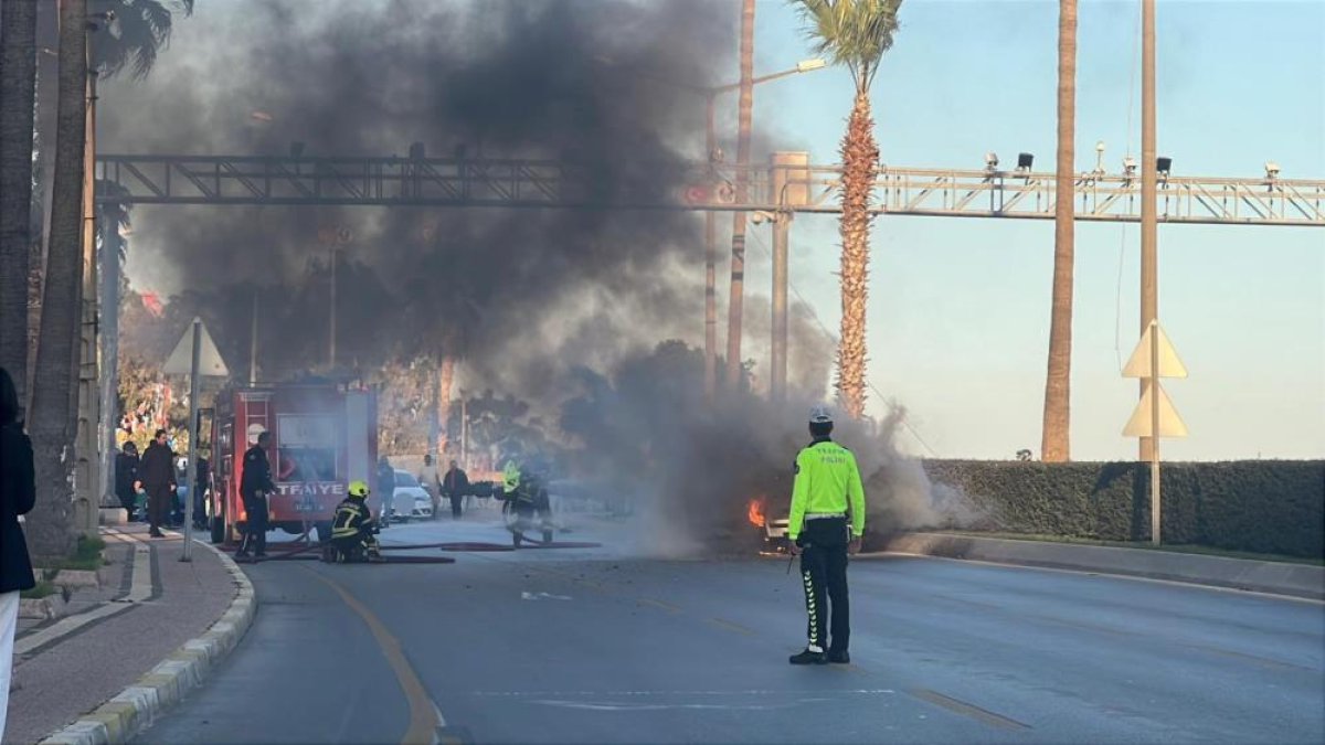Seyir Halindeki Otomobilde Yangın Çıktı