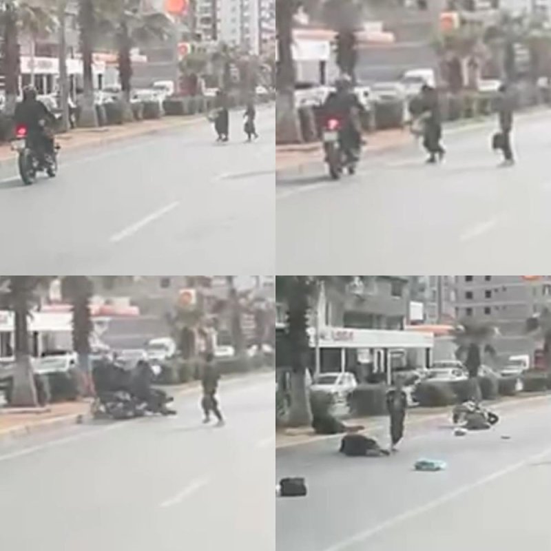 Motosiklet Yayaya Çarptı, O Anlar Araç Kamerasına Yansıdı: 2 Yaralı