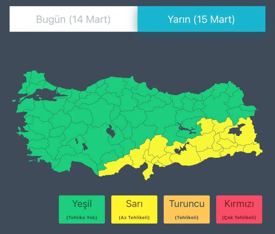 İçişleri’nden Sağanak ve Fırtına Uyarısı